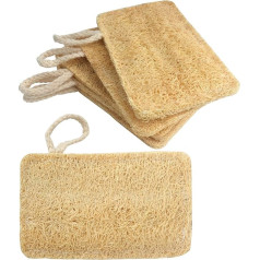 Roellgs 6 Pack Organic Washing Up Sponges, Eco Sponge Scrubbing Brush, No Waste, Natural Loofah Plant Fiber, 100% Biodegradable Compostable Loofah Scrub, Kitchen Dish Washing Up Sponge