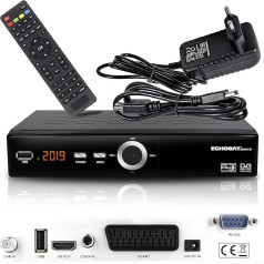 hd-line Echosat 20900 digitālais satelīta uztvērējs (HDTV, DVB-S/S2, HDMI, SCART, 2x USB 2.0, Full HD 1080p) [iepriekš ieprogrammēts Astra Hotbird Türksat]