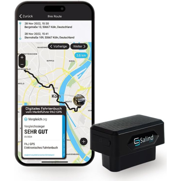 Salind GPS izsekotājs automašīnām, motocikliem un transportlīdzekļiem ar SIM karti, lietotne Android un iPhone, atrašanās vietas noteikšana reālajā laikā, reāllaiks, mini ar iekšējo akumulatoru