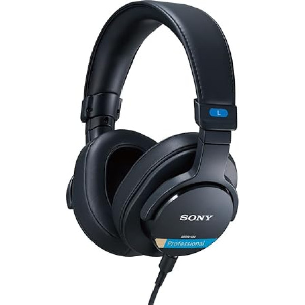 Sony MDR-M1 studijas slēgtās austiņas - vadu īpaši platjoslas atskaņošana (5Hz-80kHz), ideāli piemērotas studijas ierakstiem un miksēšanai, vieglas (216g), 2 noņemami kabeļi, melnas krāsas