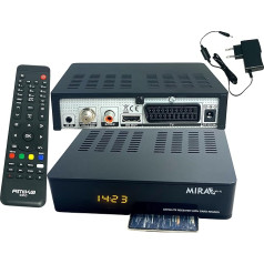 Amiko MIRA3 HD satelīta uztvērējs ar ierakstīšanas funkciju, karšu slots, Timeshift, HDMI, PVR, USB, WiFi, AAC-LC, SCART, koaksiālais satelīta uztvērējs HD satelītiem, satelīta uztvērējs ar 12 V barošanu