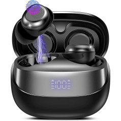 DUSONLAP Bluetooth austiņas, Mini In-Ear austiņas, bezvadu Bluetooth 5.4 HiFi iespaidīga skaņa, 47 stundu ilga atskaņošanas miega austiņas ar pasīvo trokšņu maskēšanu, LED displejs, IPX7 ūdensizturīgas austiņas