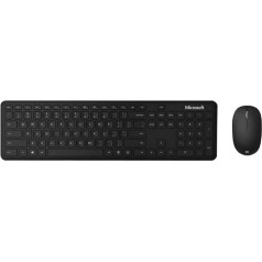 Microsoft Bluetooth Desktop (комплект с мышью и клавиатурой, немецкая раскладка клавиатуры QWERTZ, черный, беспроводной)