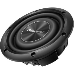 Pioneer TS-A2000LD2 pasīvais zemfrekvenču skaļrunis, jaudīgs zemfrekvenču skaļrunis ar 700 W maksimālo jaudu, 20 cm, 67 mm uzstādīšanas dziļums, IMPP membrāna, nepārtraukta izejas jauda 250 W, melns