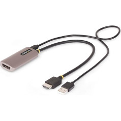 StarTech.com 30 cm HDMI uz DisplayPort adaptera kabelis, 8K 60 Hz, aktīvais HDMI 2.1 uz DP 1.4 adapteris, USB barošana, HDMI uz DP