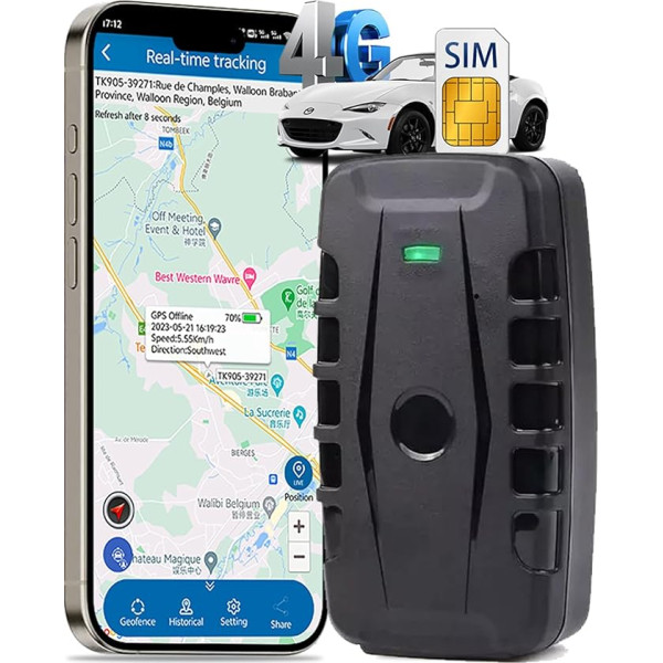 GPS Tracker Auto 4G Tracker ar SIM karti Reāllaika izsekošana Ūdensizturīga aizsardzība pret zādzībām Ļoti ilgs akumulatora darbības laiks 20000 mAh Magnētiskais GPS Tracker automašīnai, autofurgonam, kravas automašīnai, kravas automašīna