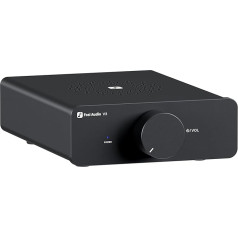 Fosi Audio V3 HiFi pastiprinātājs 600 W, TPA3255 Mini 2.0CH D klases stereo pastiprinātājs 300 W x 2, pastiprinātājs skaļruņiem, komplektā 48 V/5 A barošanas avots