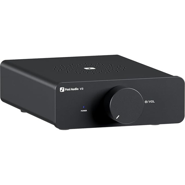 Fosi Audio V3 HiFi pastiprinātājs 600 W, TPA3255 Mini 2.0CH D klases stereo pastiprinātājs 300 W x 2, pastiprinātājs skaļruņiem, komplektā 48 V/5 A barošanas avots