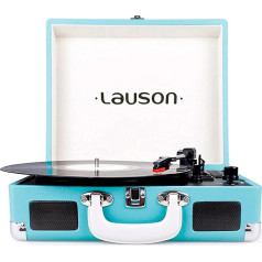 LAUSON CL604 Schallplattenspieler Koffer Bluetooth | Plattenspieler USB Digitalisieren | Integrierte Stereo-Lautsprecher | Vinyl Player Vintage (Blau)