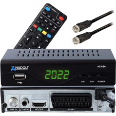 Anadol HD 666 digitālais satelīta uztvērējs ar ierakstīšanas funkciju, Timeshift un AAC-LC funkciju - satelīta TV, SCART, USB, satelīta satelīts, HDMI, DVBS2, Astra Hotbird Asorti + satelīta kabelis