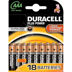 Duracell MN2400 Plus Power Alkaline AAA baterijas (18 Stück)