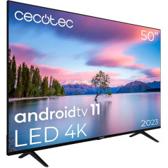 Cecotec TV LED 50 collu Smart TV A1 Series Alu10050. 4K UHD, Android 11, bezrāmju dizains, MEMC, Dolby Vision un Dolby Atmos, HDR10, modelis 2023