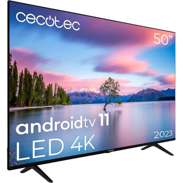 Cecotec TV LED 50 collu Smart TV A1 Series Alu10050. 4K UHD, Android 11, bezrāmju dizains, MEMC, Dolby Vision un Dolby Atmos, HDR10, modelis 2023