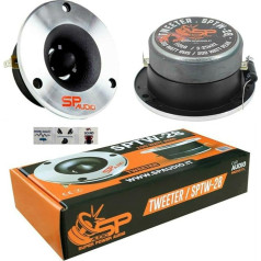 SP 2 Tweeter Audio SPTW28 Ultra Slim 100 W RMS un 200 W Max ar 9,40 cm diametru un 107 dB jutību Dziļums tikai 4,20 cm par pāri + 3 bezmaksas uzlīmes