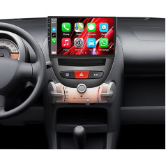 [2+64G] SIXWIN Android 13 Carplay un Android autoradio Peugeot 107/Citroen C1/Toyota Aygo, 10,1 collu kapacitatīvais skārienjūtīgais skārienjūtīgais ekrāns, atbalsta WiFi/GPS/FM/Bluetooth/SWC/Mirror Link