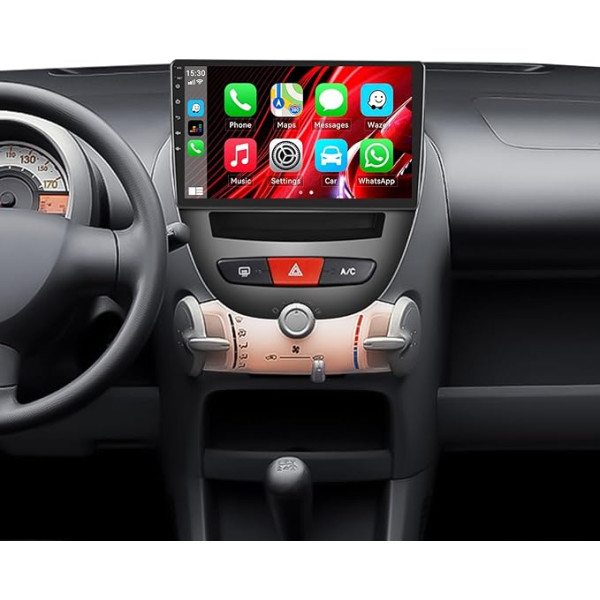 [2+64G] SIXWIN Android 13 Carplay un Android autoradio Peugeot 107/Citroen C1/Toyota Aygo, 10,1 collu kapacitatīvais skārienjūtīgais skārienjūtīgais ekrāns, atbalsta WiFi/GPS/FM/Bluetooth/SWC/Mirror Link