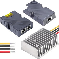 150W Starlink GigE PoE inžektors, DC 12V-48V Starlink Dishy kabeļa adapteris uz RJ45, Starlink DC Step Up pārveidotājs Starlink Starlink Starlink V2 interneta komplektam ar maršrutētāju/darbvirsvirsmas datoru/galda datoru (3PCS)