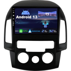 SXAUTO Android 12 IPS auto radio Hyundai I30 (2006-2011) - Iebūvēts CarPlay / Android Car - Bez atpakaļskata kameras - 2G + 32G - Vadāms no stūres DAB Fast Boot WiFi Split Screen - 2 DIN 9 collas