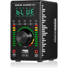 Douk Audio M100 Mini pastiprinātājs, Bluetooth 5.0 digitālais pastiprinātājs ar USB DAC koaksiālo/optisku pastiprinātāju, 68 W x 2 mājas audio sistēmām