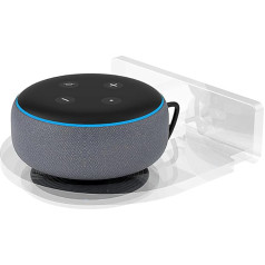 Alexa Echo Dot 3rd sienas stiprinājuma statīva aksesuāri ar integrētu kabeļu vadību, nav nepieciešamas skrūves, skaļruņu aksesuāru statīvs (Alexa Echo Dot 3rd, caurspīdīgs) A336