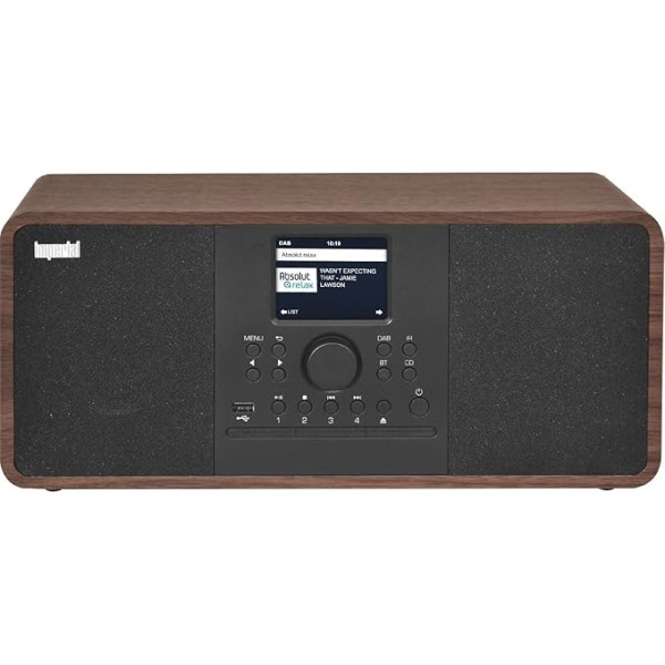 Imperial DABMAN i205 CD - Interneta radio/DAB+ (2 × 15 W, CD atskaņotājs, straumēšanas pakalpojumi, Bluetooth, Web radio, FM radio, krāsu displejs, lietotņu vadība) - koka izskats