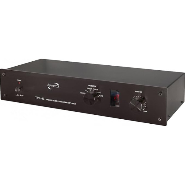 Dynavox TPR-43 Vorstufe, Röhren-Vorstufe mit Phono-Eingang für Schallplattenspieler mit MM-und MC-Abtastsystemen, schwarz