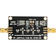 LNA 0.1M-2G 60dB RF platjoslas pastiprinātāja modulis Augstas pakāpes zema trokšņa pastiprinātājs ar zemu enerģijas patēriņu Divpakāpju platjoslas pastiprinātājs LNA pastiprinātājs Platjoslas pastiprinātājs