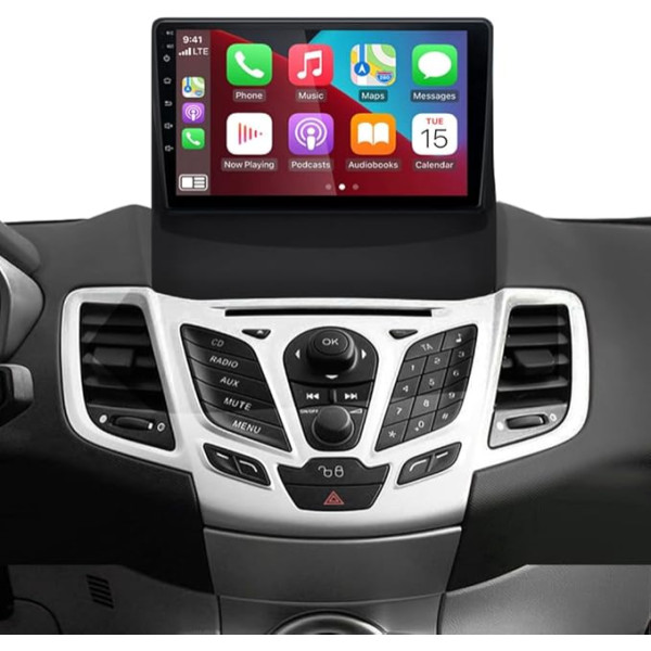 9 collu Android 13 auto radio ar 2G + 32G satelītnavigācijas sistēmu Ford Fiesta MK6 2008-2016, atbalsta Android Car Wireless Carplay, WiFi Bluetooth 4.0 GPS DSP USB