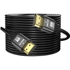 grofyllaa 4K HDMI kabelis 25 m, ātrgaitas HDMI 2.0 kabelis 4K @ 60Hz 2K @ 120Hz, zeltīts savienotājs 3D ARC HDCP 2.2 un 2.3 HDTV/Blu Ray atskaņošanai/projektoriem/laptuāriem/PS4/PS5 (melns)