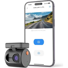 Neliela Dash Cam, KAWA 1296P QHD Mini Car Camera Dash Cam - balss vadība, WDR/3D DNR ar super nakts redzamību, 24H stāvvietas uzraudzība un G-sensors, 2024 New Dash Cam