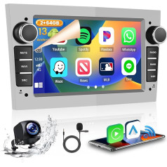 2GB + 64GB Android 13 auto radio Opel Astra Antara Vectra Corsa Zafira Meriva Vivara Vivaro Combo Signum Tigra Radio Bezvadu CarPlay Android auto Bluetooth 7 collu ekrāns auto radio ar navigāciju