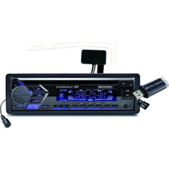 Caliber Car Radio - Bluetooth - Aux In - CD - DAB - DAB Plus - FM - SD - USB - Regulējams pogu apgaismojums - Ar brīvroku funkciju - 4 x 75 W - Melns - 1 DIN