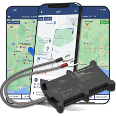 Transpoco GPS izsekotājs (iekļauts 6 mēnešu plāns) automašīnai, motociklam un citiem transportlīdzekļiem ar iebūvētu lietotni un SIM karti - 2G tiešais savienojums ar akumulatoru, reāllaika izsekošana un vēsture