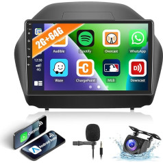 2G + 64G CAMECHO Android 12 auto radio Hyundai IX35 2010-2015 ar navigācijas sistēmu Carplay Android Car, Double DIN radio ar 10 collu ekrānu Bluetooth FM/RDS Mirror Link + atpakaļgaitas kamera