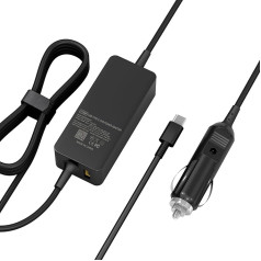 118W USB-C auto lādēšanas kabelis, 12V-24V auto lādētāja barošanas avots MacBook Air Pro, Dell XPS, HP Spectre Chromebook Lenovo, auto klēpjdatora lādēšanas kabelis