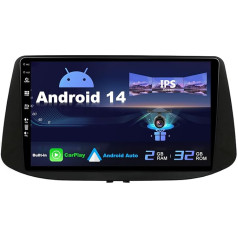 SXAUTO Android 13 IPS auto radio Hyundai i30 (2017-2018) - Iebūvēts CarPlay/Android Car - Atpakaļgaitas kamera + MIC - 2G + 32G - Vadāmība no stūres DAB Fast-Boot WiFi DSP Bluetooth 5.0-2 DIN 9