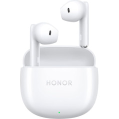 HONOR austiņas X6, 10 mm dinamiskais draiveris, HiFi5 DSP dekodēšana, 40 stundu akumulatora darbības laiks, AI trokšņu slāpēšana, Bluetooth 5.3, IP54, balts