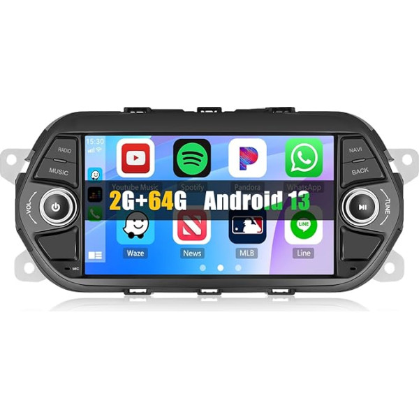 [2+64G] SIXWIN Android 13 auto radio Fiat Tipo Egea 2015-2017 ar Carplay/Android Auto/Mirrorlink, 7 collu kapacitīvs skārienjūtīgais skārienjūtīgais ekrāns ar WiFi GPS FM Bluetooth