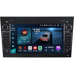 JUNHUA 4 + 64 GB autoradio Opel Vauxhall Astra Antara Vectra Corsa C D Zafira Android 13 8-core Bluetooth auto radio GPS satelītnavigācija ar bezvadu Carplay 4G LTE WiFi (melns)