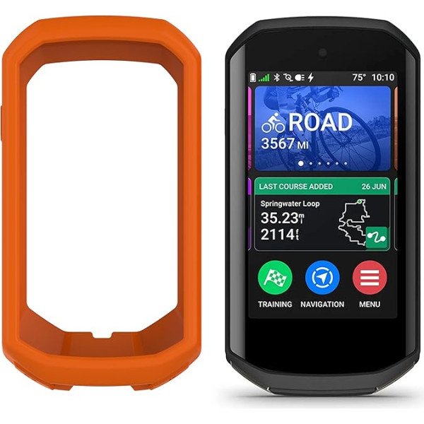 Blueshaweu Silikona korpuss saderīgs ar Garmin Edge 1050 Korpuss saderīgs ar Garmin Edge 1050 (Oranžs korpuss)