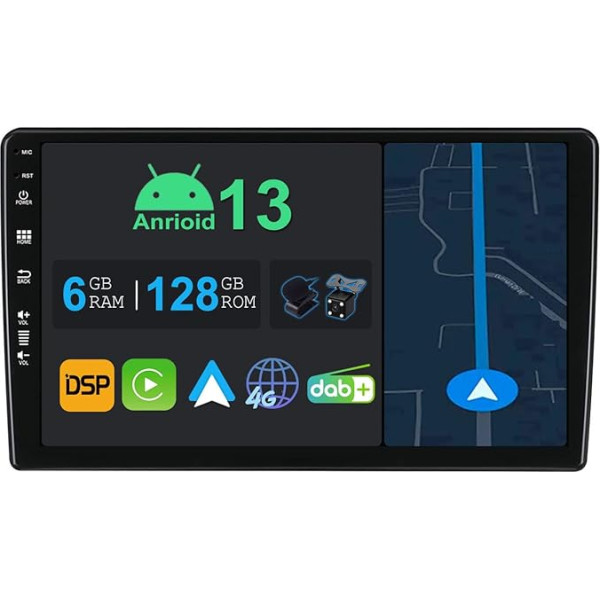 YUNTX 9 collu Android 13 auto radio ar satelītnavigāciju Citroen Berlingo 2008-2019 | Octa Core | 6GB 128GB | Iebūvēts 4G LTE | CarPlay un Android Car | DSP | DAB | QLED | Dual Band WiFi