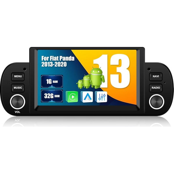 [1+32GB] SIXWIN Android 13 CarPlay Android Car Mirrorlink auto radio Fiat Panda 2013-2020, 6,2 collu HD skārienjūtīgais ekrāns ar GPS/Bluetooth/WiFi/HiFi/FM/RDS