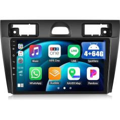 4+64G SIXWIN Android 13 autoradio Ford Fiesta Mk5 2002-2008 ar Carplay/Android Car/Mirrorlink, 9 collu kapacitīvais skārienjūtīgais skārienjūtīgais ekrāns Atbalsta WiFi/GPS/FM/Bluetooth/SWC+MIC