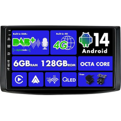 SXAUTO Android 13 - Iebūvēts 4G LTE un DAB - 6G + 128G - Auto radio Chevrolet Lova / Aveo (2006-2012) - Dual Band WiFi - CarPlay Android Car - Kamera + mikrofons - Stūres vadības DSP - QLED 9 collas