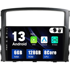 SXAUTO - 6G + 128G - Android 12 IPS auto radio Mitsubishi Pajero 4 V80 V90 (2006-2014) - Iebūvēts Carplay/Android Car - LED kamera + mikrofons - DAB stūres vadības pults ātrdarbīga 360-CAM - 2 DIN 9