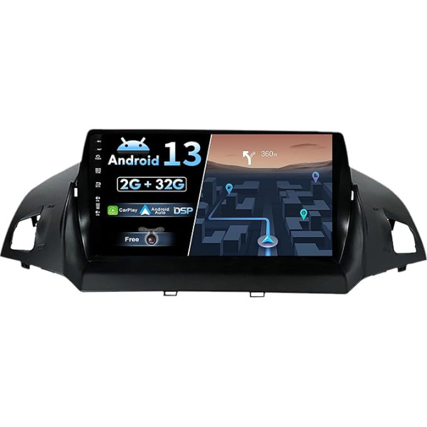 BXLIYER Android 13 Auto radio piemērots Ford Kuga (2013-2018) - iebūvēts CarPlay Android Car - bezmaksas atpakaļgaitas kamera - 2G + 32G - IPS 9 collu 2 DIN - DAB stūres vadības stūres WiFi Fast Boot DSP 4G