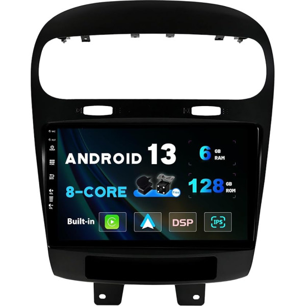 SXAUTO - 6G + 128G - Android 13 IPS auto radio Fiat Freemont Dodge Journey Leap (2012-2020) - Iebūvēts Carplay/Android Car/DSP - Kamera + MIC - DAB stūres vadības pults Fast Boot 360-CAM 2 DIN 9