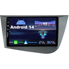 BXLIYER Android 12 IPS auto radio piemērots Seat Leon MK2 (2005-2012) - iebūvēts CarPlay / Android Car - atpakaļgaitas kamera - 2G + 32G - DAB Fast-Boot BT WiFi DSP - 2 DIN 9