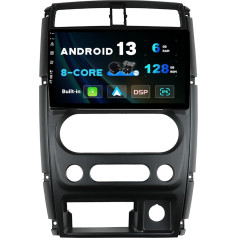 SXAUTO Android 13-6G+128G - IPS auto radio piemērots Suzuki Jimny 3 (2005-2019) - Bezvadu Carplay/Android Car/DSP - LED kamera + MIC - DAB stūres vadības pults vadība Fast Boot 360 kamera WiFi - 2 DIN 9