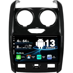 SXAUTO Android 13 IPS auto radio piemērots Renault Duster (2015-2017) - Iebūvēts Carplay/Android Car/DSP - LED kamera + MIC - 4G + 64G - DAB 360 kamera Vadāms no stūres Fast-Boot AHD WiFi -2